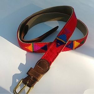 NWOT A Tail We Could Wag Leather Textile Belt